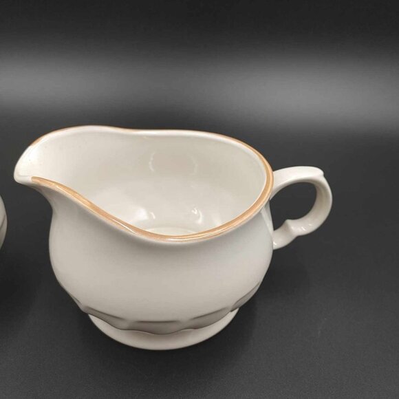 Vintage Hearthside Sugar & Creamer Gravy Boat Set Sculptura Stoneware Japan - Picture 6 of 10